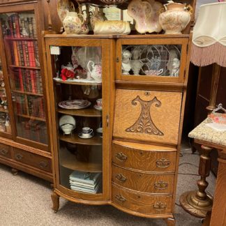 Quartersawn Oak Hooded Griffin Secretary