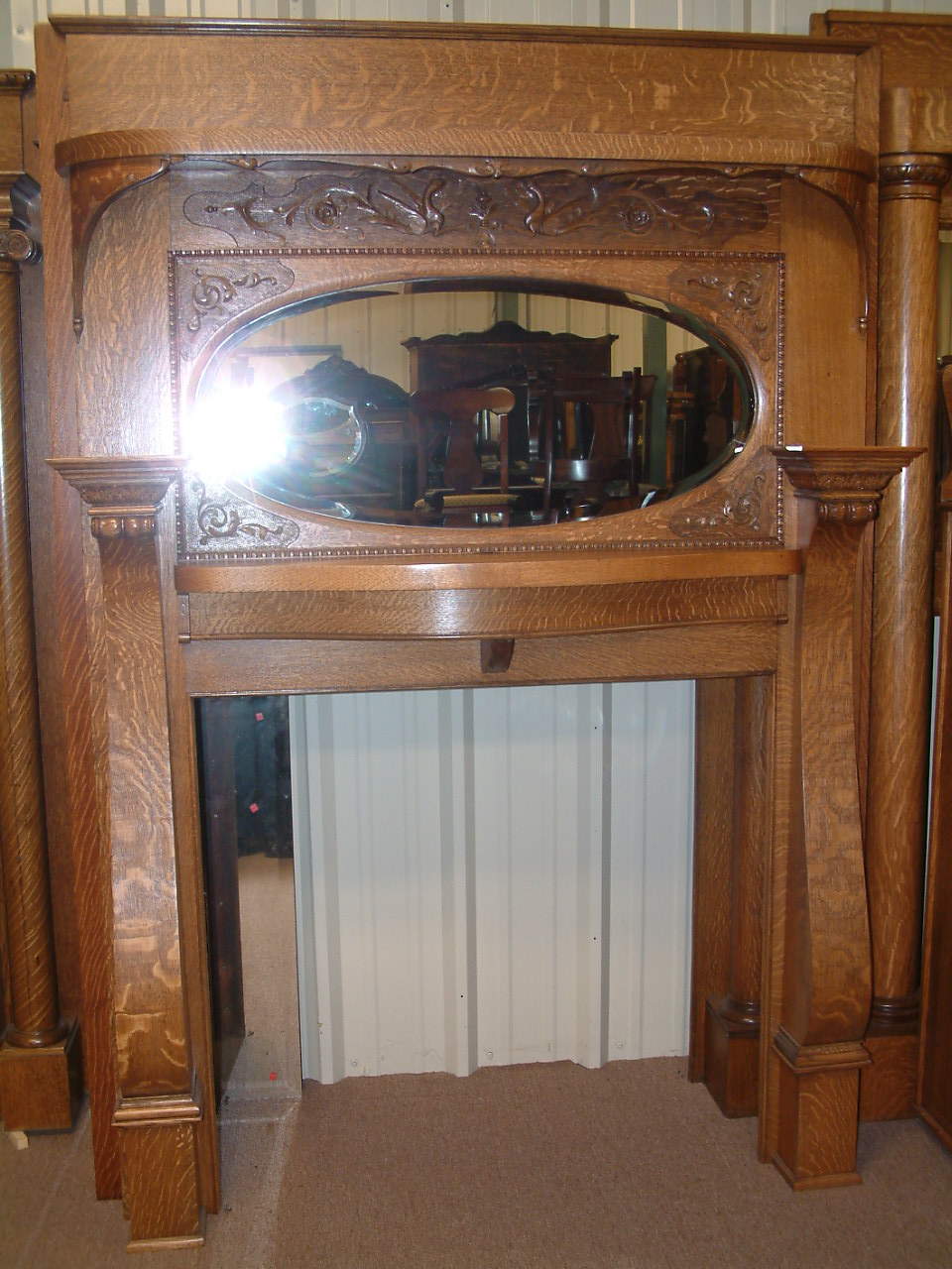 Oak Griffin Adorned Hooded Mantel - Image 2