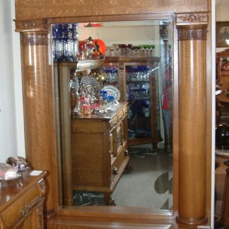 Massive Quartersawn Oak Columned Pier Mirror