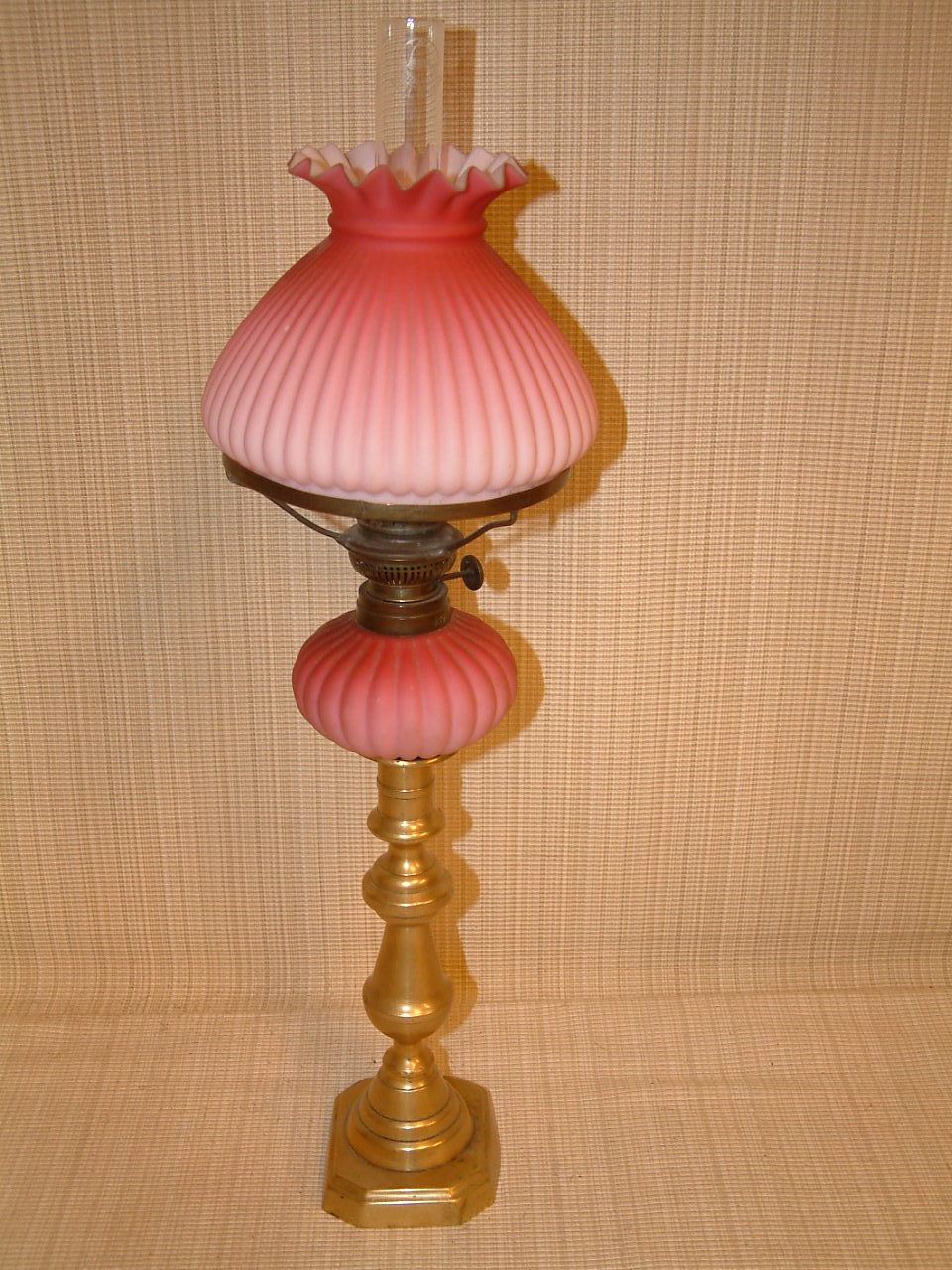 Cranberry Satin Glass Peg Lamp by Lion Lamp Works - Image 11