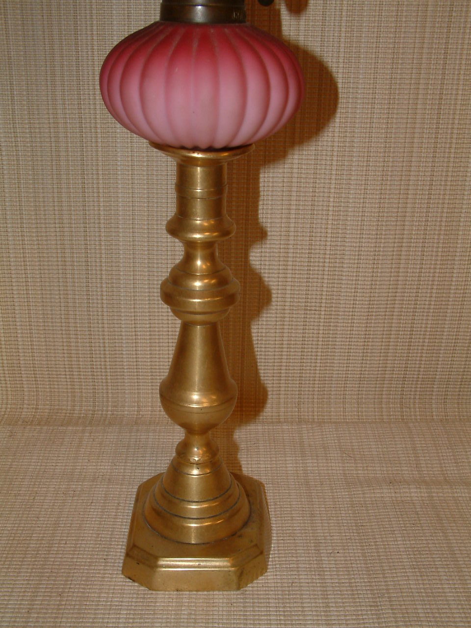 Cranberry Satin Glass Peg Lamp by Lion Lamp Works - Image 3
