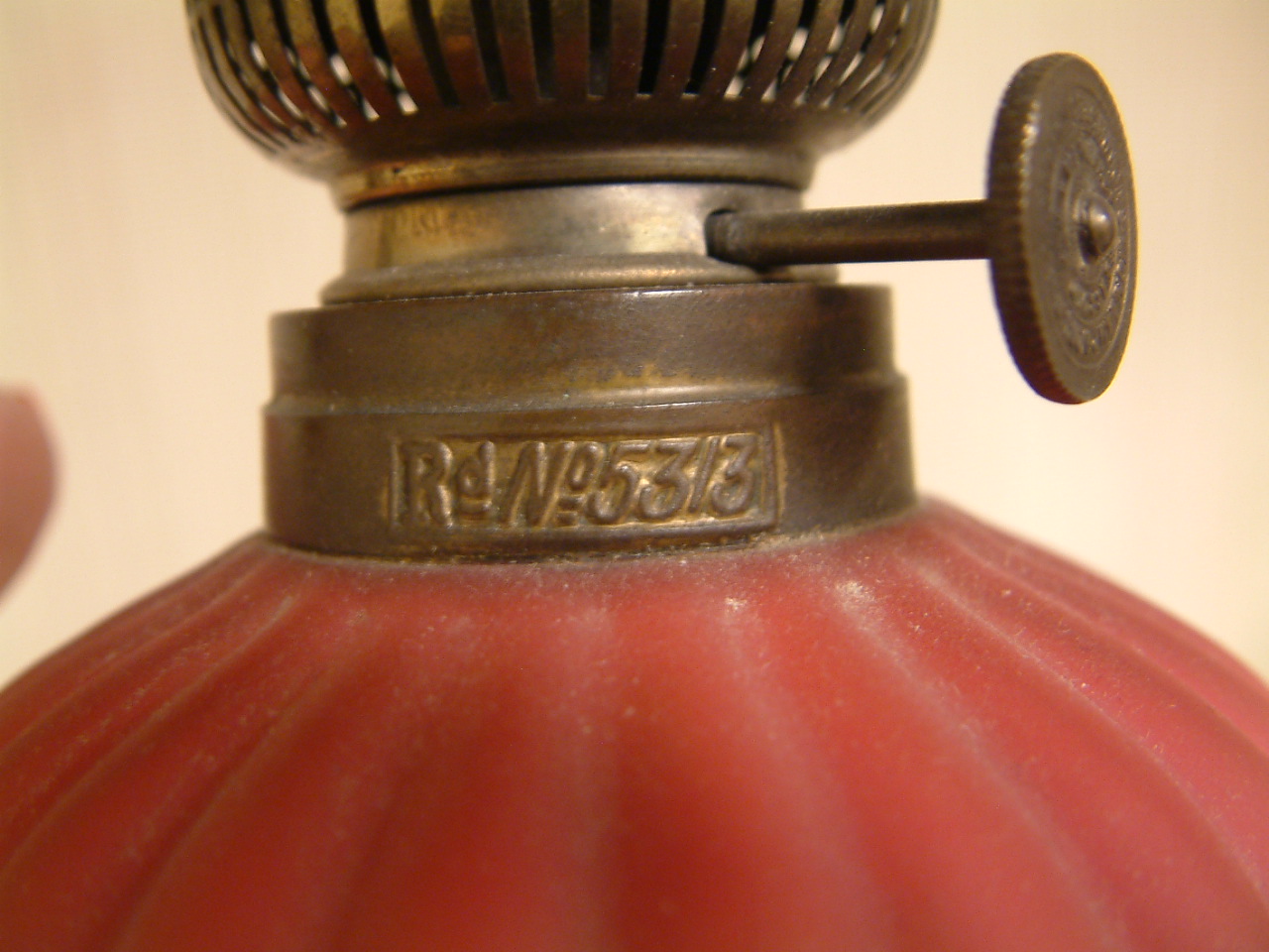 Cranberry Satin Glass Peg Lamp by Lion Lamp Works - Image 5