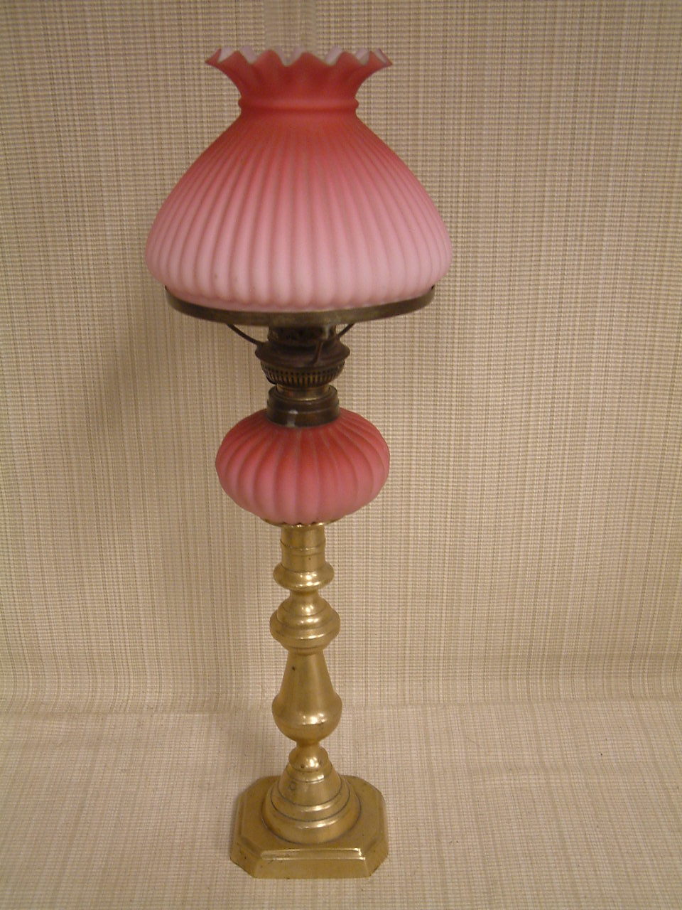 Cranberry Satin Glass Peg Lamp by Lion Lamp Works - Image 8