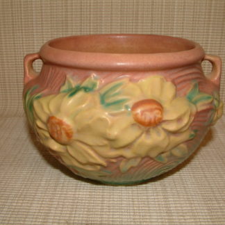 Roseville Pink Peony Jardiniere #661-4"