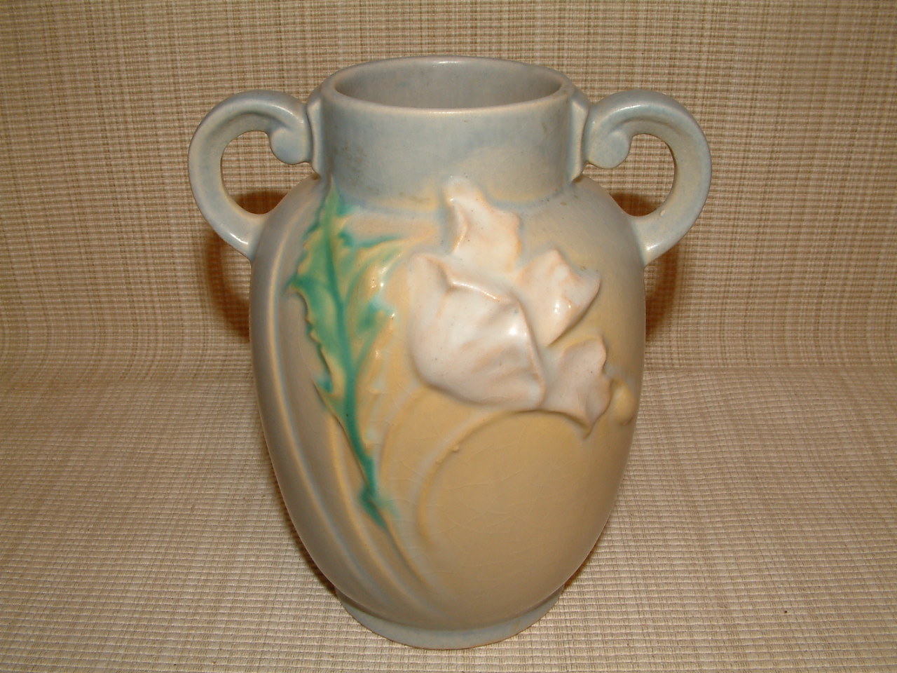 Roseville Soft Blue Poppy Vase #867-6