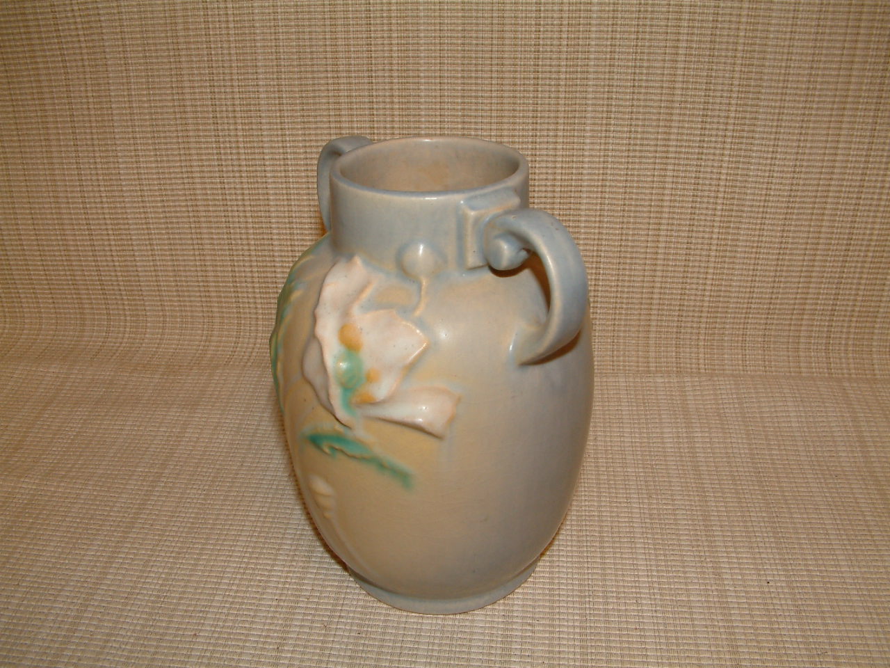 Roseville Soft Blue Poppy Vase #867-6 - Image 5