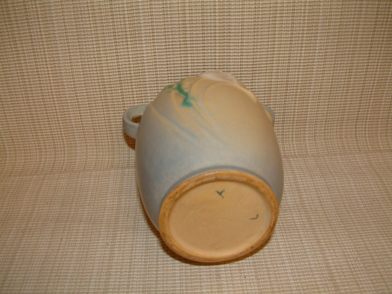 Roseville Soft Blue Poppy Vase #867-6 - Image 7