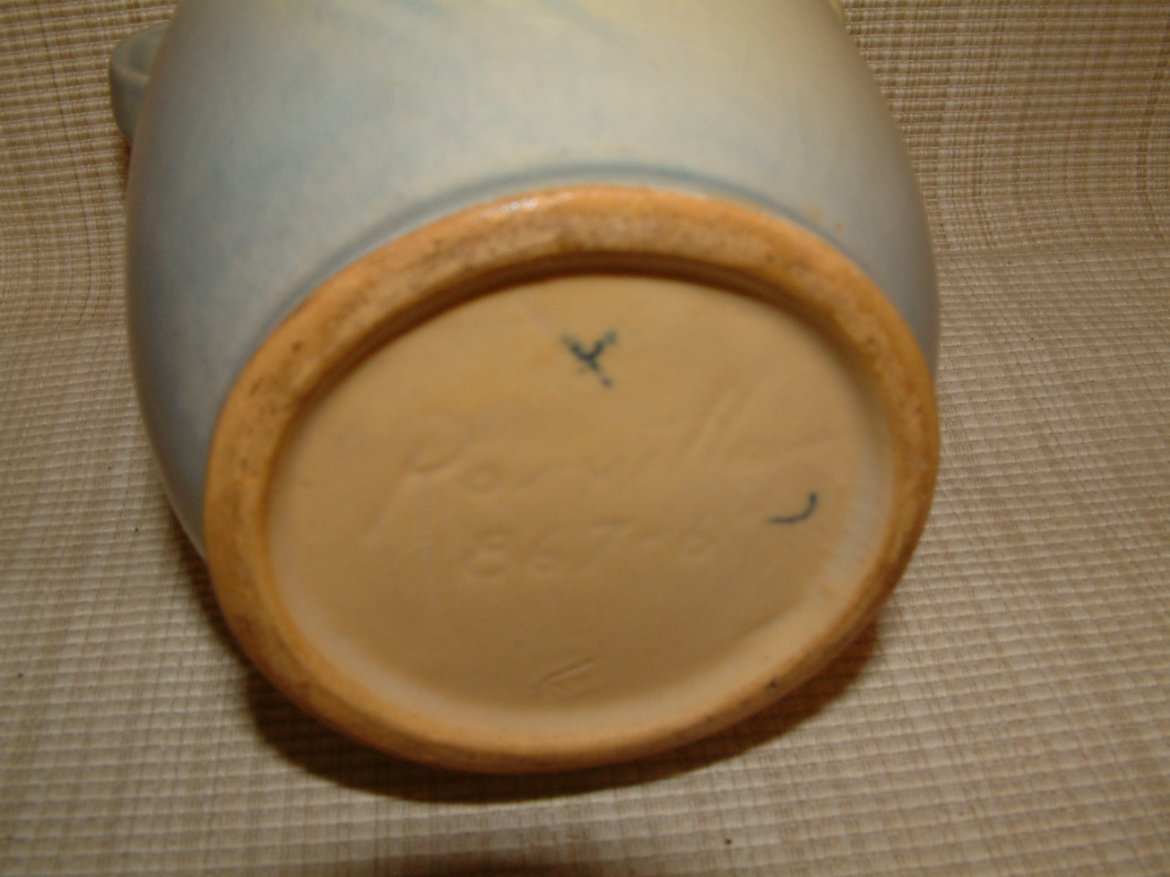 Roseville Soft Blue Poppy Vase #867-6 - Image 8