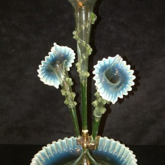 Green Opalescent Jack in the Pulpit Vaseline Epergne