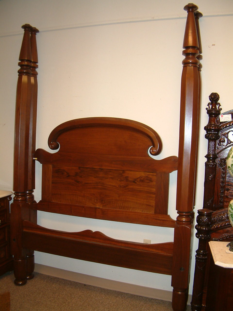 Tall Walnut Queen 4 Poster Bed - Image 2