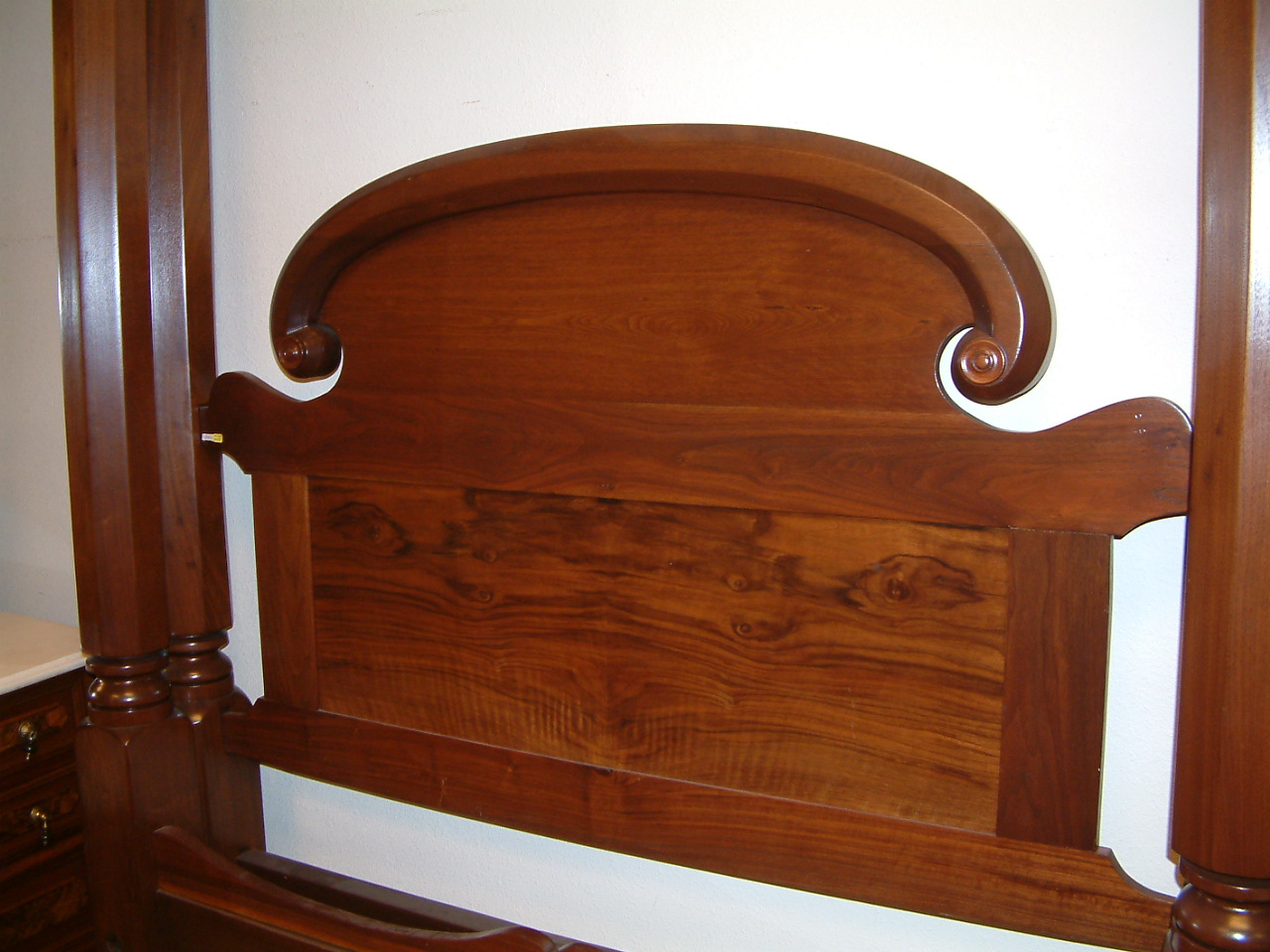 Tall Walnut Queen 4 Poster Bed - Image 3