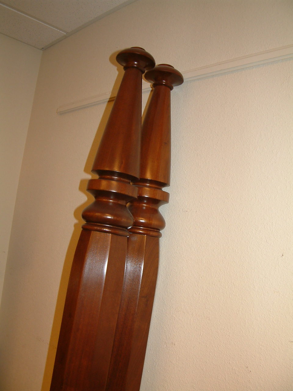 Tall Walnut Queen 4 Poster Bed - Image 4
