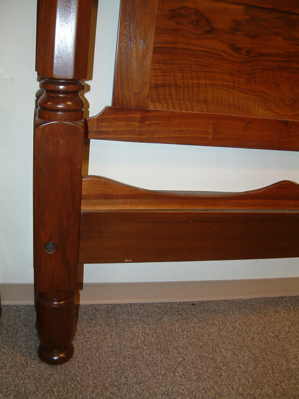 Tall Walnut Queen 4 Poster Bed - Image 6
