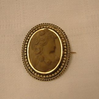 Victorian High Relief Lava Cameo Brooch