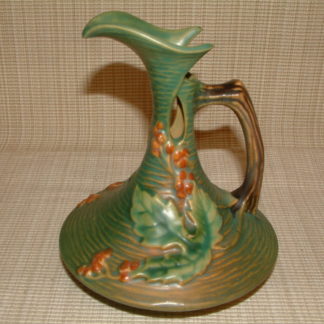 Roseville Green  Bushberry  Twig Handled Ewer #1-6"