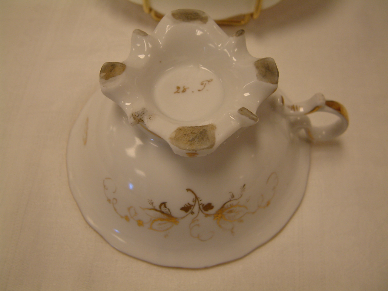 Old Paris Ornate Fluted and Footed Cup and Saucer SOLD! - Image 2