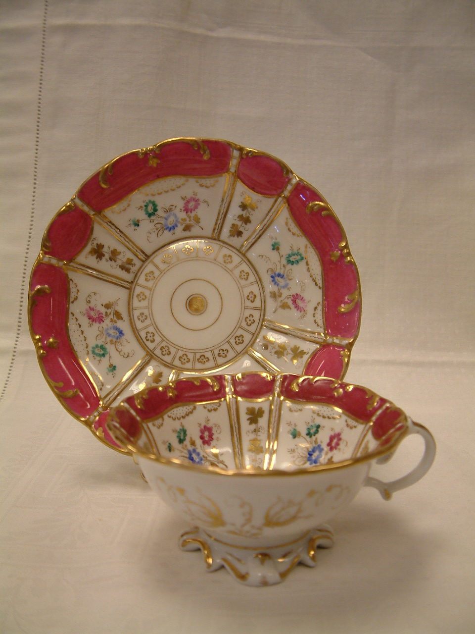 Old Paris Ornate Fluted and Footed Cup and Saucer SOLD! - Image 11