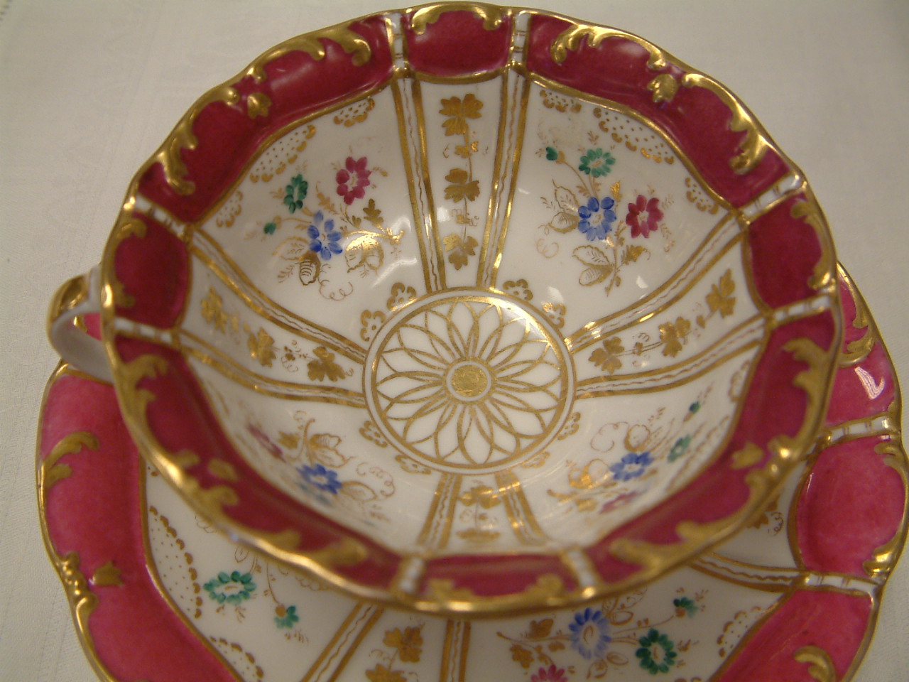 Old Paris Ornate Fluted and Footed Cup and Saucer SOLD! - Image 6