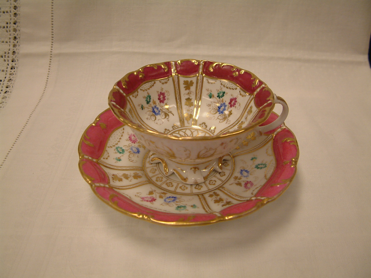 Old Paris Ornate Fluted and Footed Cup and Saucer SOLD! - Image 7