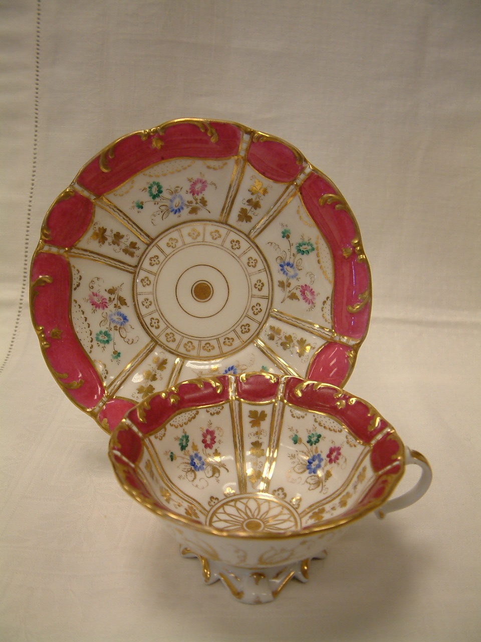 Old Paris Ornate Fluted and Footed Cup and Saucer SOLD! - Image 9