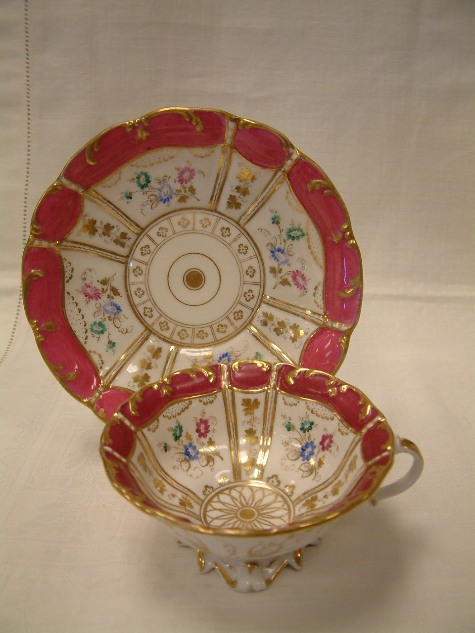Old Paris Ornate Fluted and Footed Cup and Saucer SOLD! - Image 10