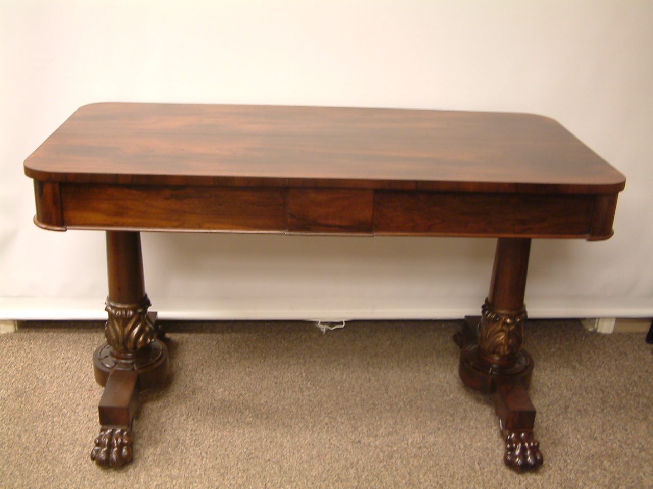 Rosewood Early Clawfoot Library Table SOLD - Image 2