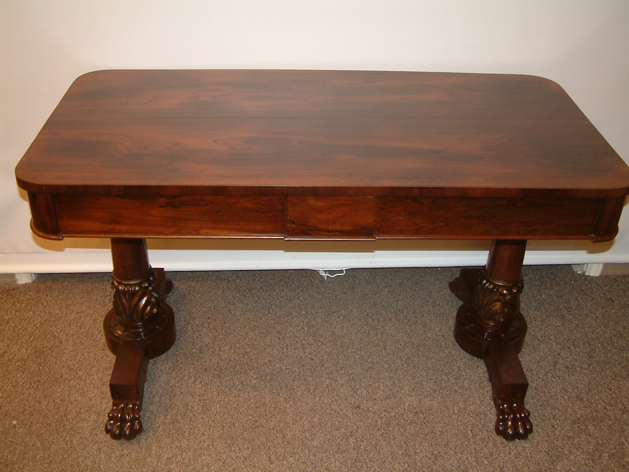 Rosewood Early Clawfoot Library Table SOLD - Image 3