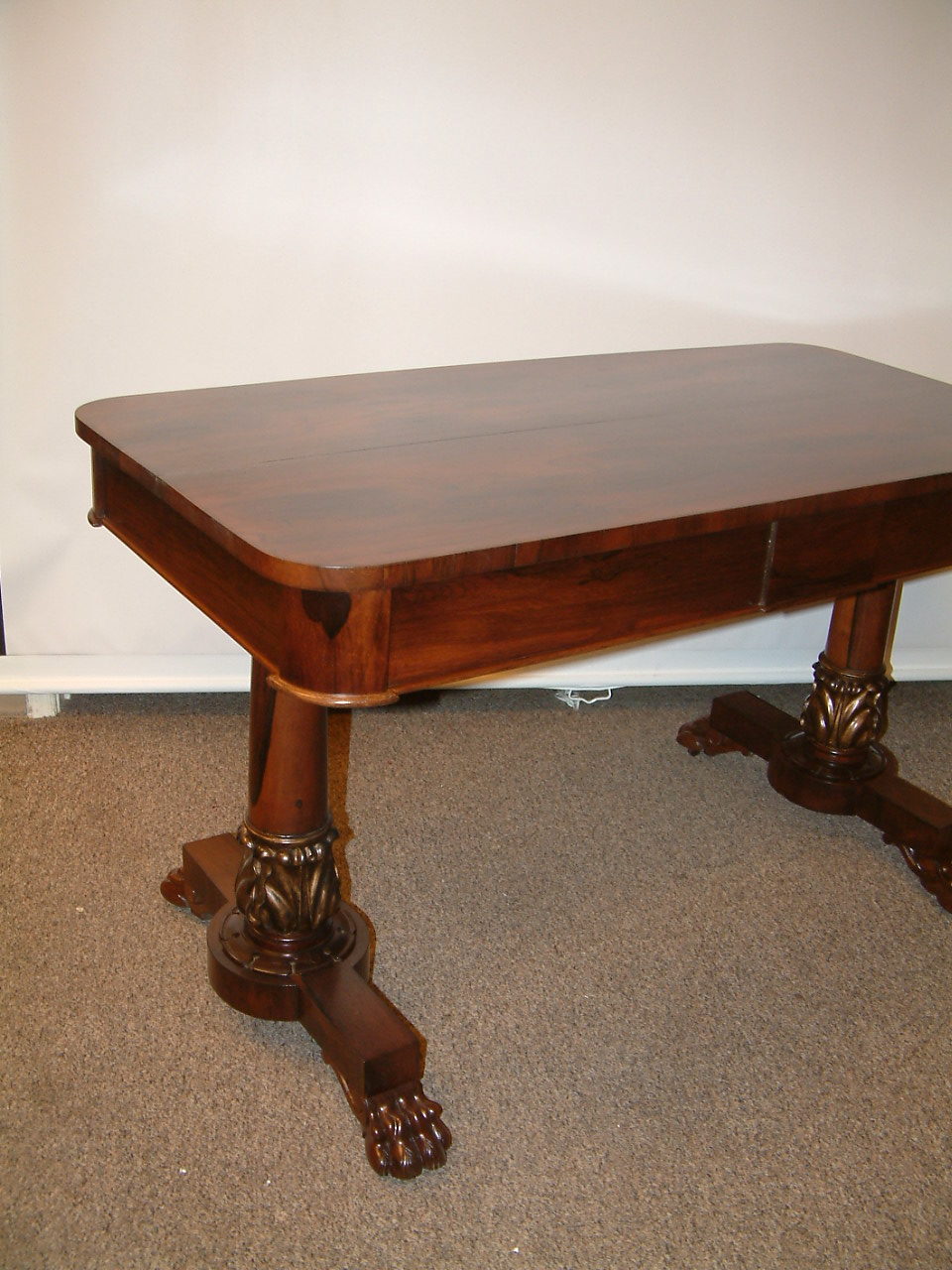 Rosewood Early Clawfoot Library Table SOLD - Image 4