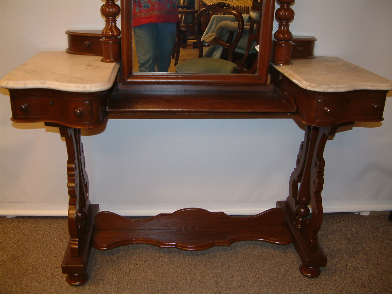 Walnut Civil War Era Ladies Vanity SOLD - Image 2