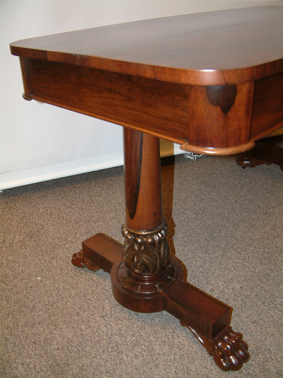 Rosewood Early Clawfoot Library Table SOLD - Image 5