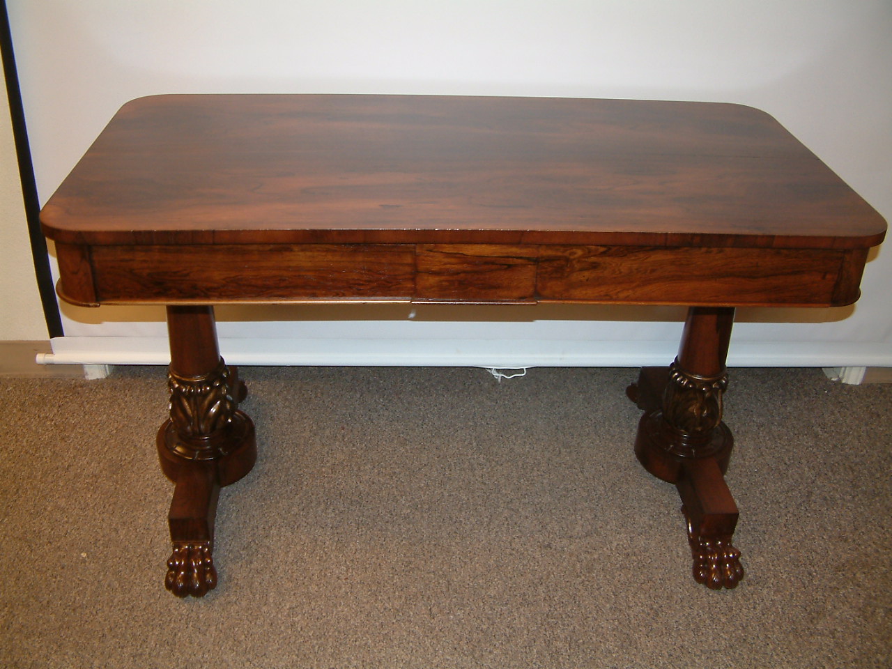 Rosewood Early Clawfoot Library Table SOLD - Image 6