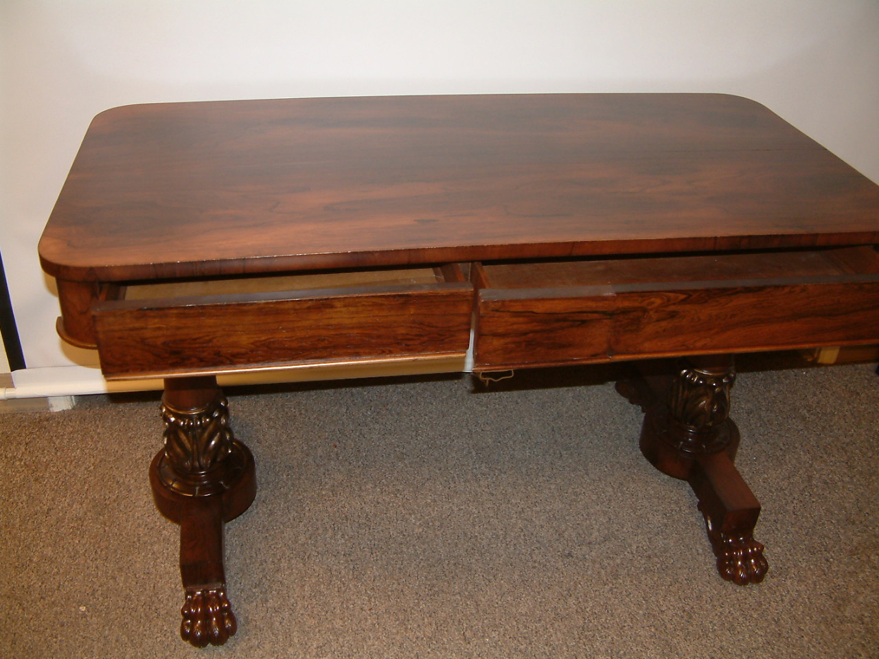Rosewood Early Clawfoot Library Table SOLD - Image 7