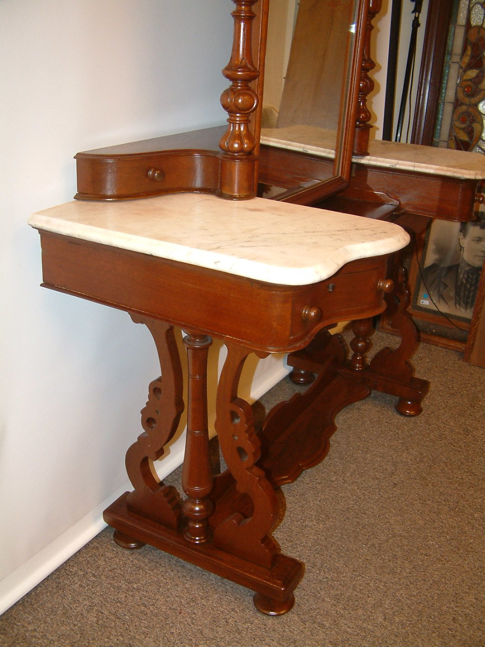 Walnut Civil War Era Ladies Vanity SOLD - Image 8