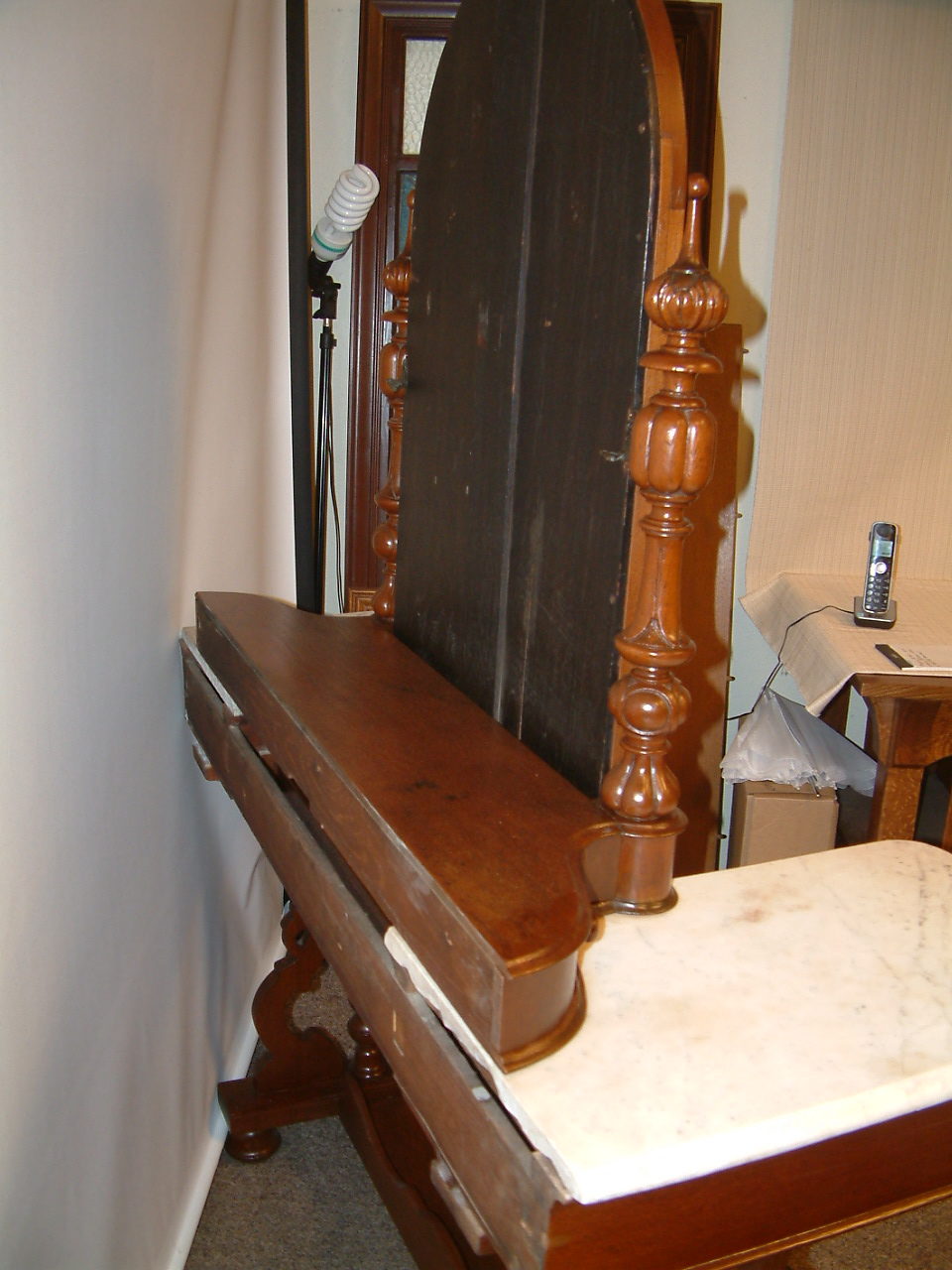 Walnut Civil War Era Ladies Vanity SOLD - Image 9