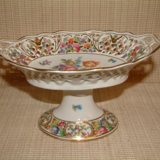 Schumann Dresden Reticulated Edge Oval Compote   SOLD