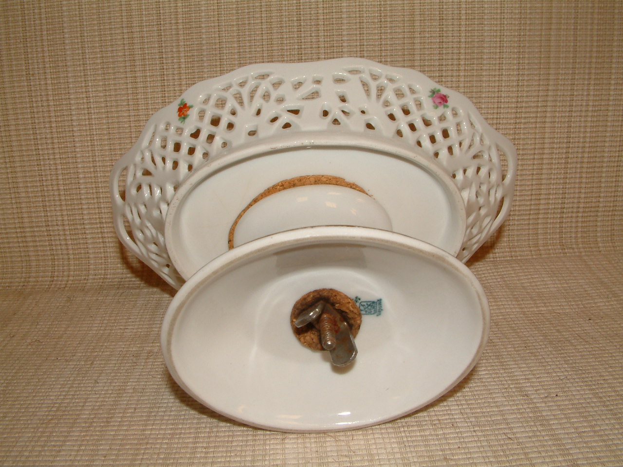 Schumann Dresden Reticulated Edge Oval Compote SOLD - Image 7