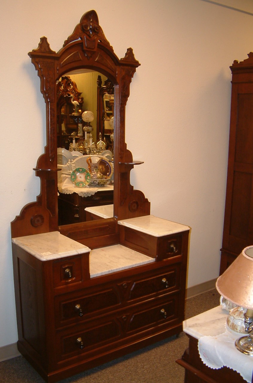 Walnut Renaissance Drop Center Dresser - Image 2
