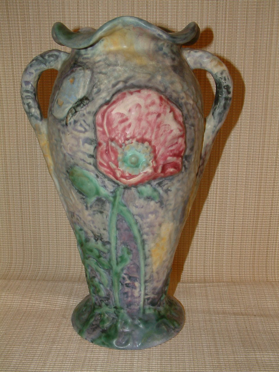 Weller Silvertone Tall Poppies Vase - Image 7