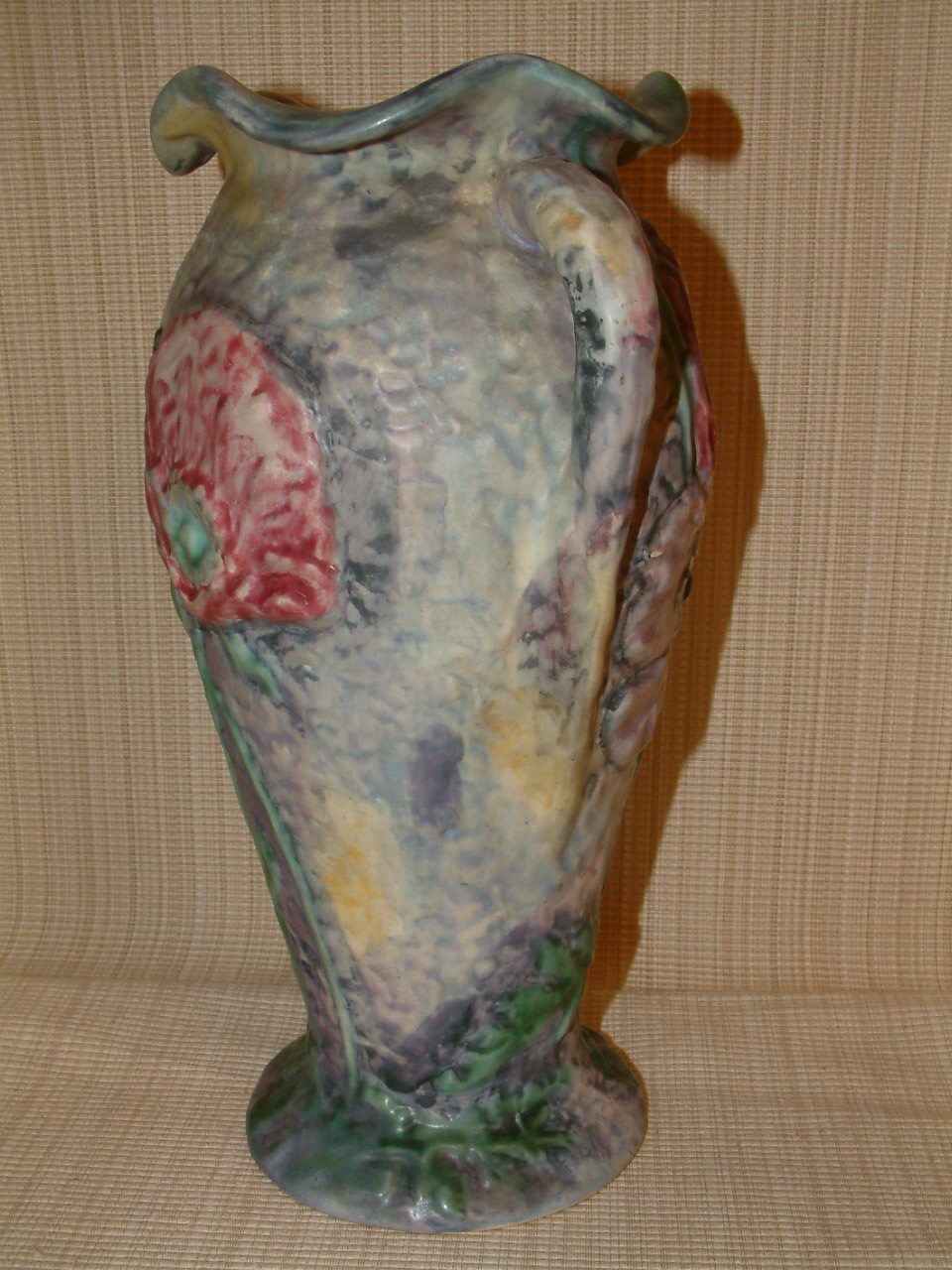 Weller Silvertone Tall Poppies Vase - Image 9