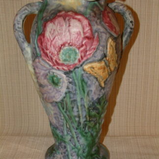 Weller Silvertone Tall Poppies Vase