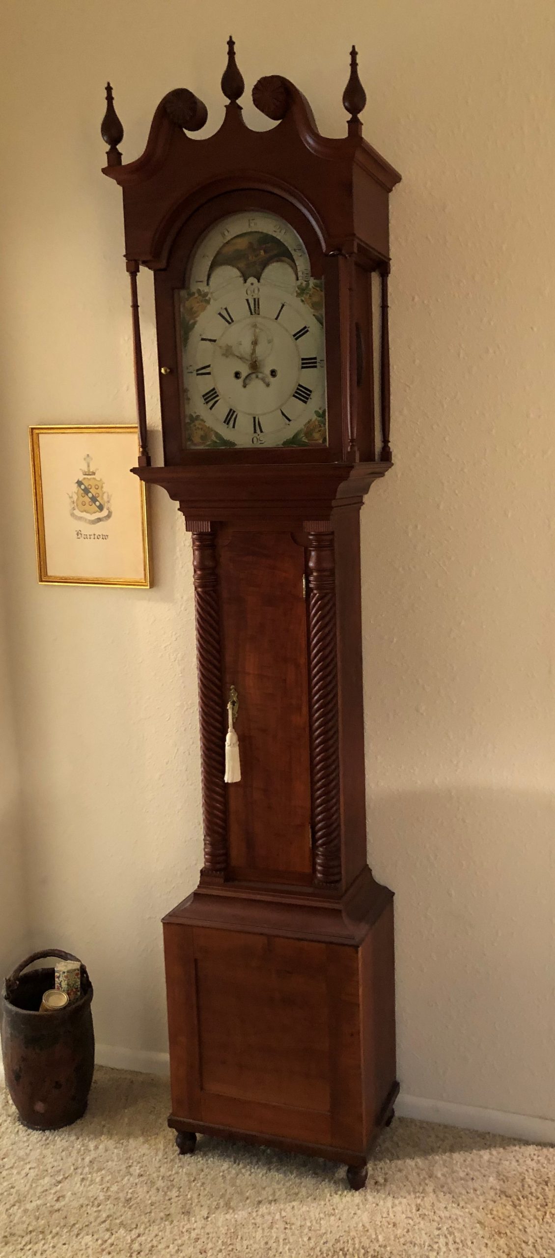 Early American Colonial Tall Case Grandfather Clock