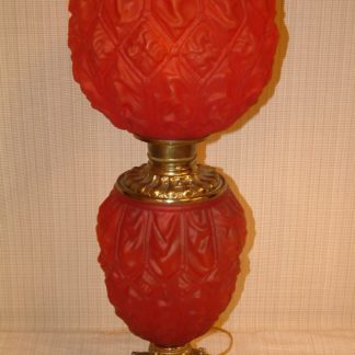 Red Satin Glass Diamond Drape Lamp