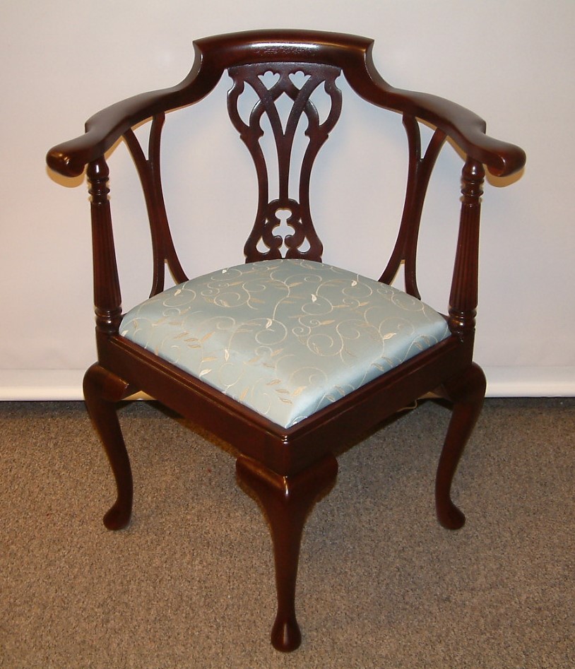 Walnut Chippendale Corner Chair