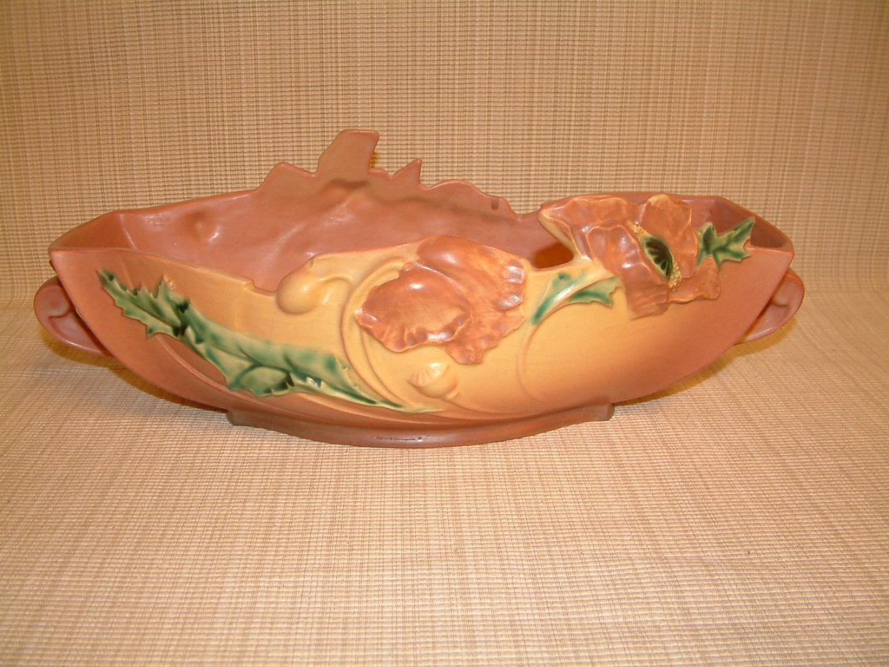 Roseville Poppy Pink Large Centerpiece Bowl #340-14 - Image 2