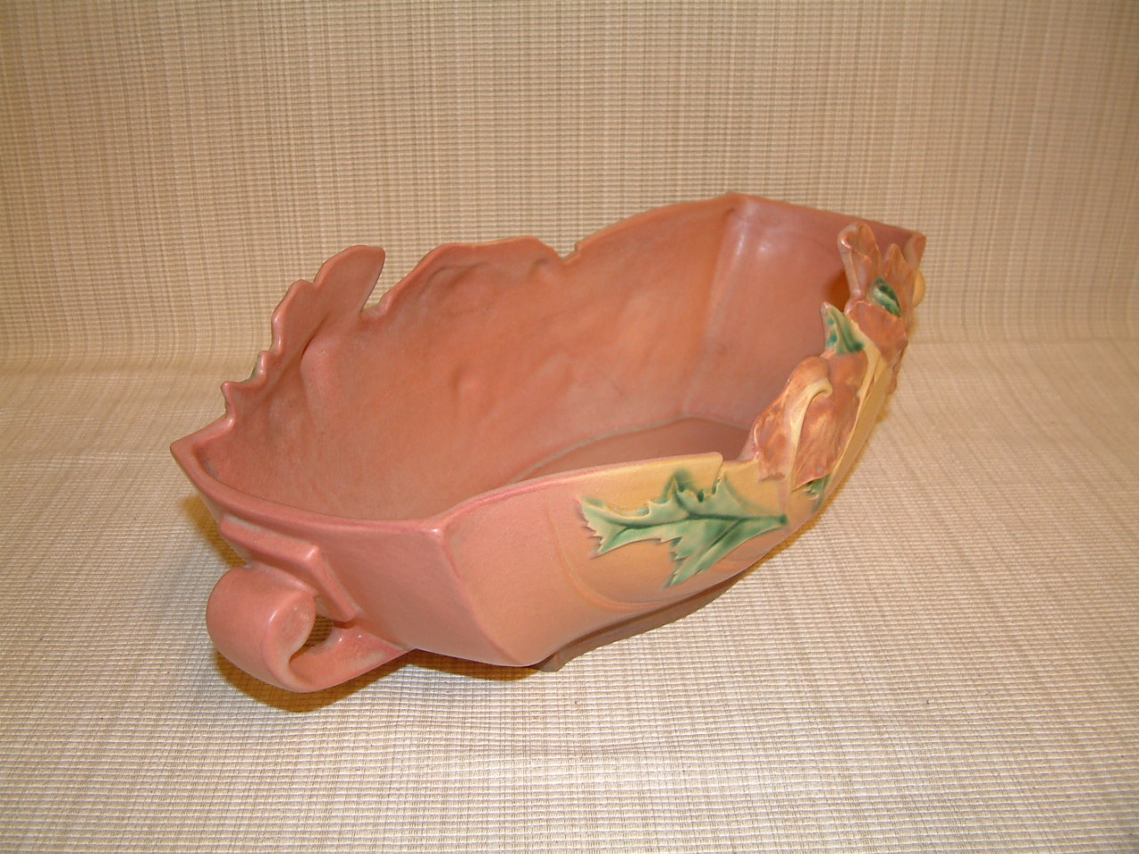 Roseville Poppy Pink Large Centerpiece Bowl #340-14 - Image 5