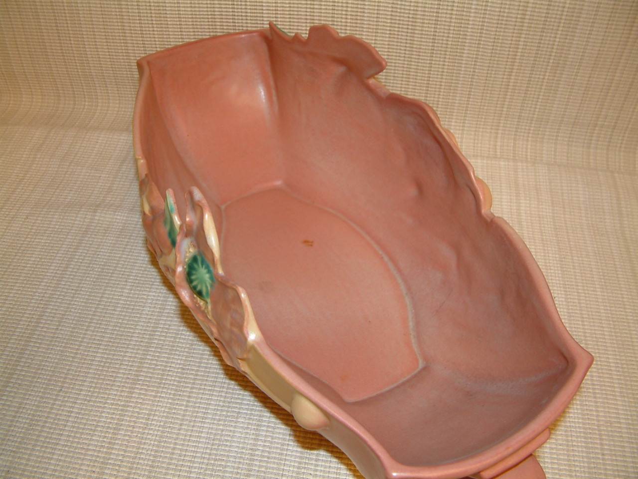 Roseville Poppy Pink Large Centerpiece Bowl #340-14 - Image 8