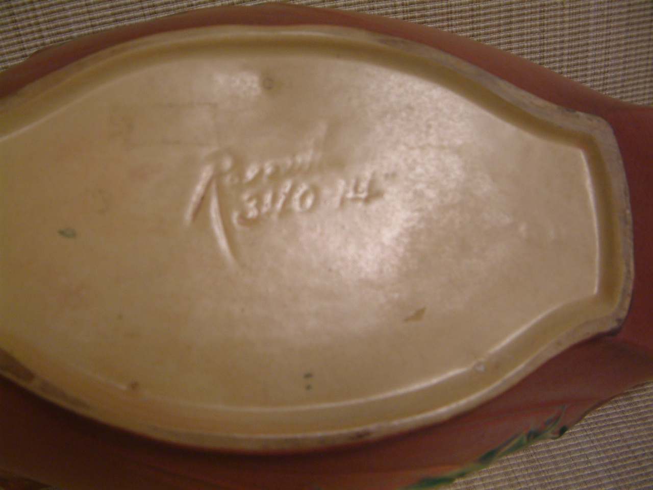 Roseville Poppy Pink Large Centerpiece Bowl #340-14 - Image 9