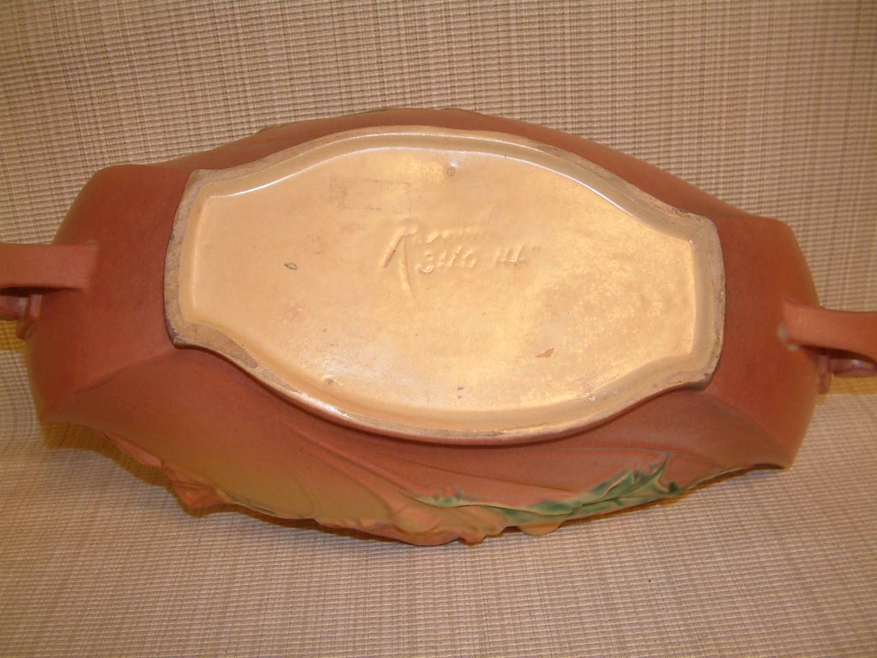 Roseville Poppy Pink Large Centerpiece Bowl #340-14 - Image 10