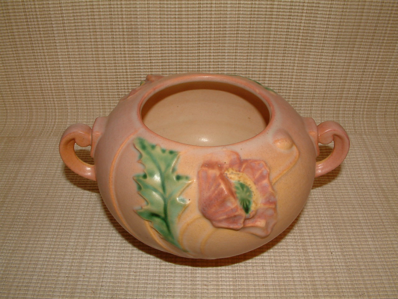 Roseville Poppy Pink Double Handled Jardineire # 334-4
