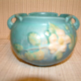 Roseville Blue "White Rose"  Small Jardiniere Pot #653-3"
